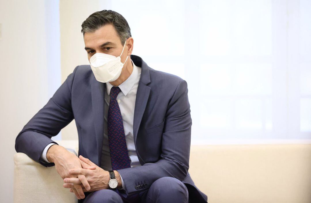 El presidente del Gobierno, Pedro Sánchez, durante una reunión en el Palacio de la Moncloa