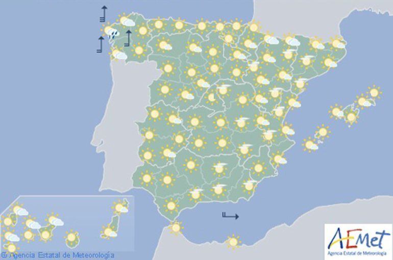 Mapa previsto para el martes 17 de abril. 