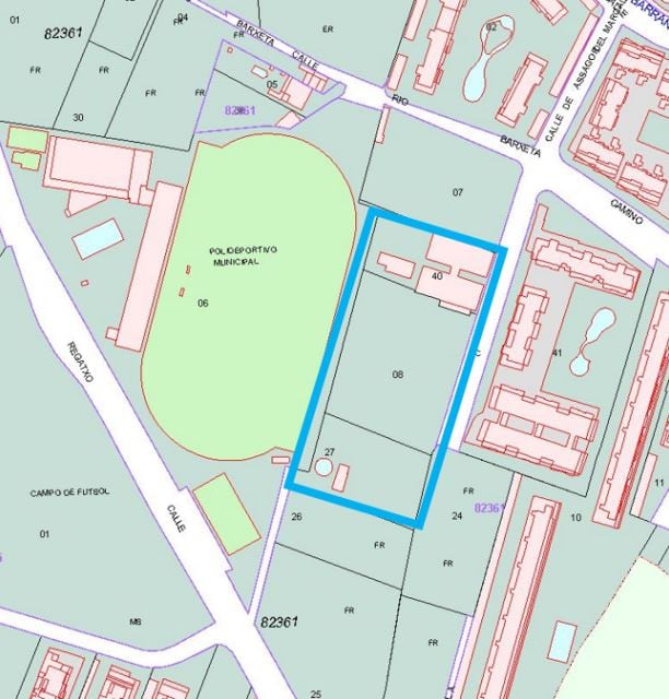 Plano de ubicación del nuevo pabellón deportivo de Dénia.