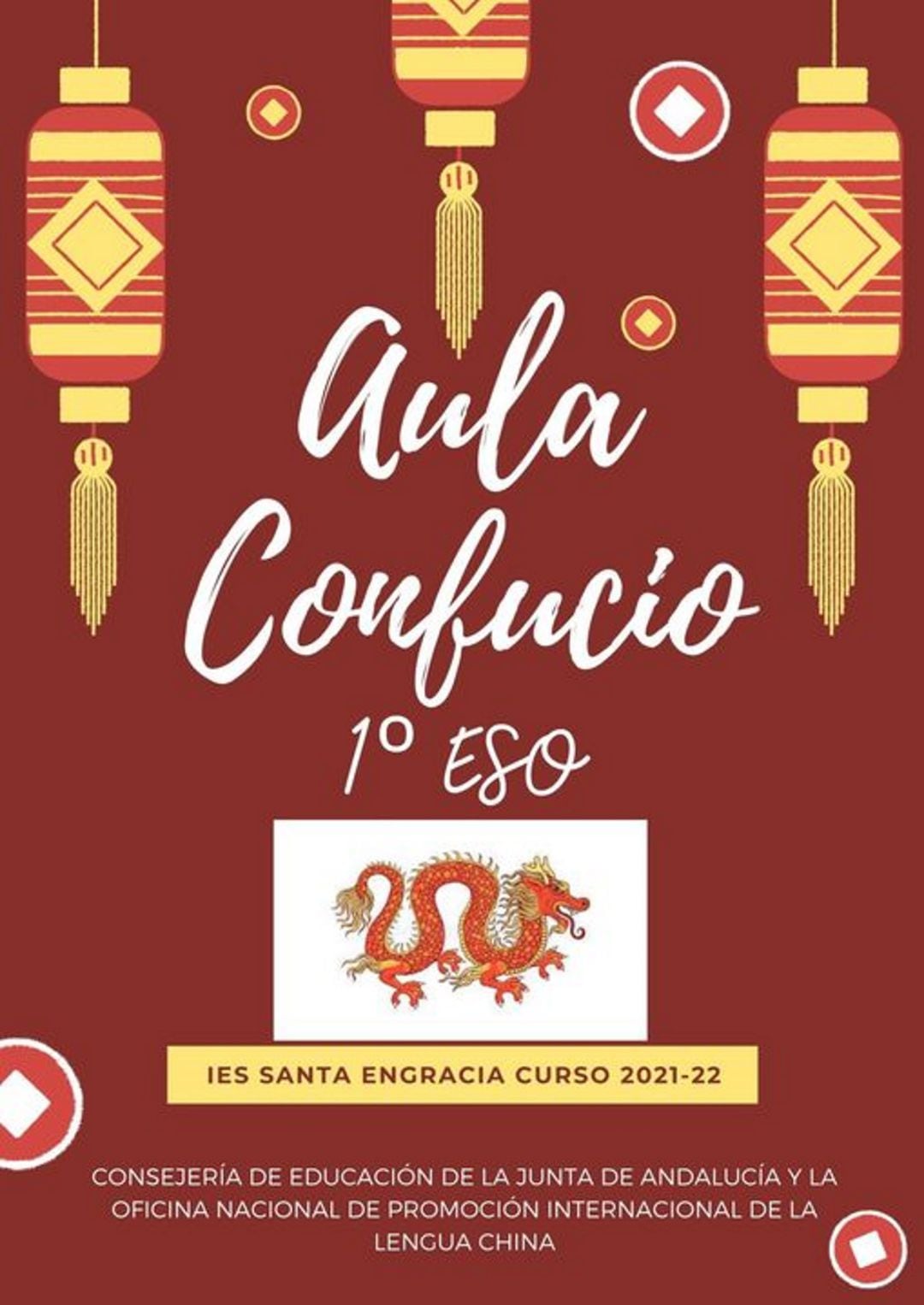 Cartel Aula Confucio del IES Santa Engracia.