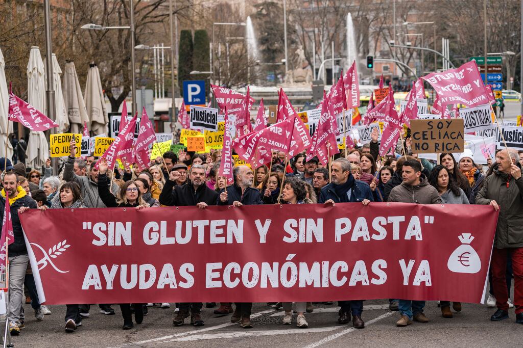 Manifestación del colectivo de celiacos en Madrid, en marzo de 2023.