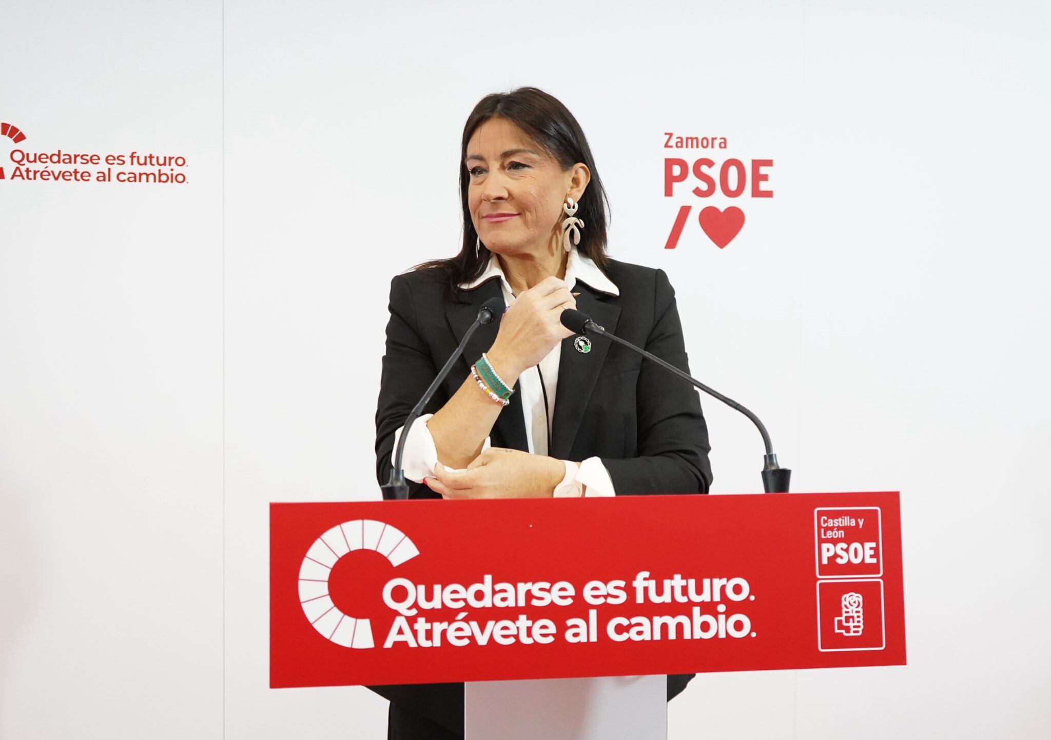 Ana Sánchez durante la rueda de prensa sobre la Sanidad Pública en Zamora