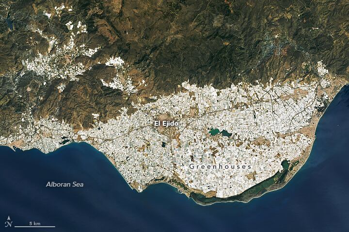 El 'Mar de Plástico' de Almería desde el espacio. /NASA