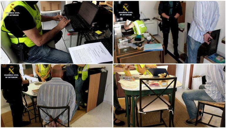 Fotografía facilitada per la Guàrdia Civil que, en col·laboració amb la Interpol, ha detingut vuit presumptes membres d'una organització criminal rusa que blanquejava diners a diferents localitats de Tarragona. 