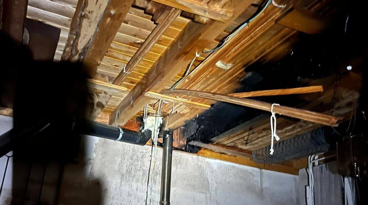 Estado del merendero tras el incidente