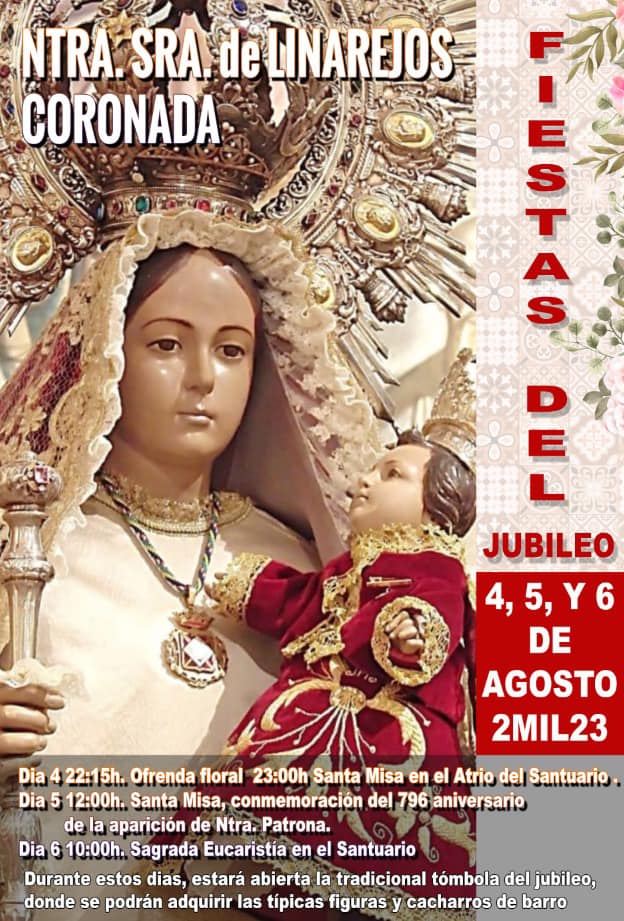 Cartel de las Fiestas del Jubileo 2023 en honor a la Virgen de Linarejos