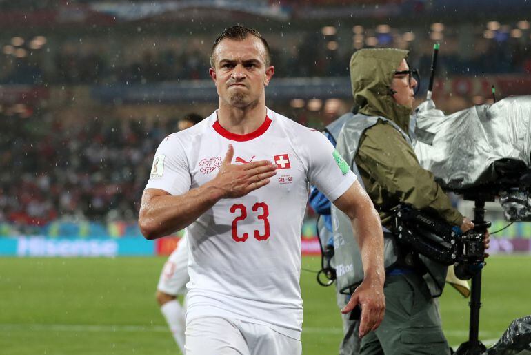 Shaqiri celebra la victoria