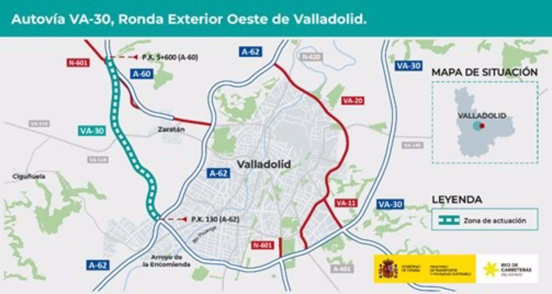 26/12/2025 Actuación proyectada..
El Ministerio de Transportes y Movilidad Sostenible ha adjudicado por 1,48 millones de euros (IVA incluido) un contrato de servicios para la redacción del proyecto de trazado y construcción de la autovía VA-30, conocida como Ronda Exterior Oeste de Valladolid.

ECONOMIA CASTILLA Y LEÓN ESPAÑA EUROPA VALLADOLID
MINISTERIO DE TRANSPORTES
