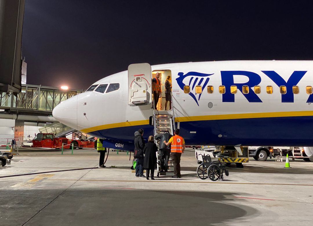 Uno de los vuelos en la terminal de Málaga