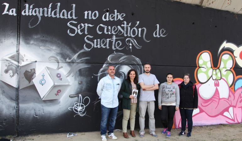 Grafiti contra la violencia de género en Getafe.