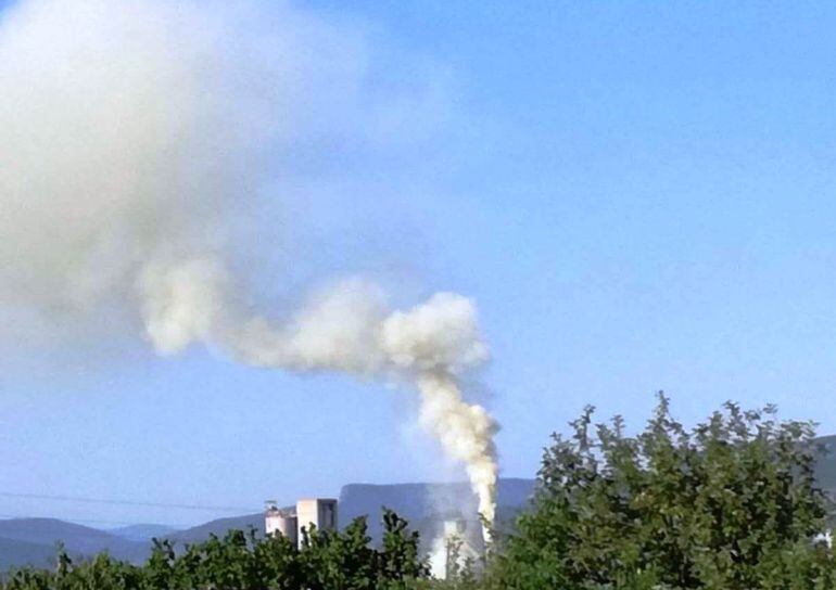 Imagen de la nube de polvo calizo