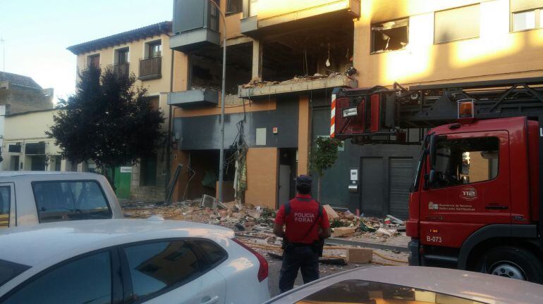 Así ha quedado la vivienda afectada por explosión ocurrida en el número 24 bis de la calle Fuente Canónigos de Tudela