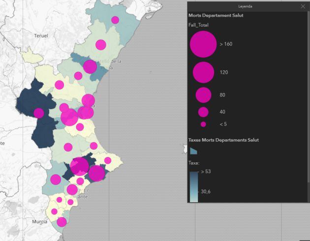 Fallecidos por departamento de salud