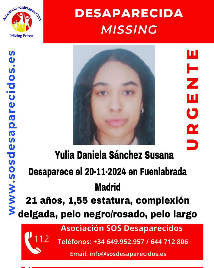 Yulia Daniela Sánchez, desaparecida en Fuenlabrada