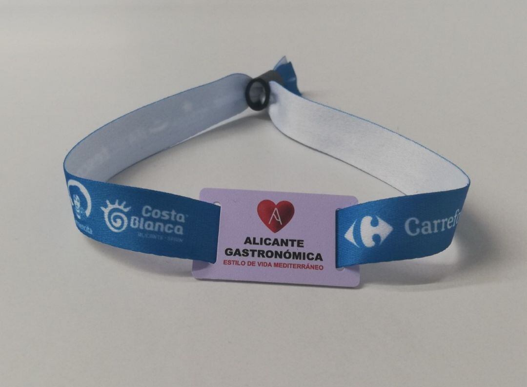 Pulsera para el contro de aforo en Alicante Gastronómica
