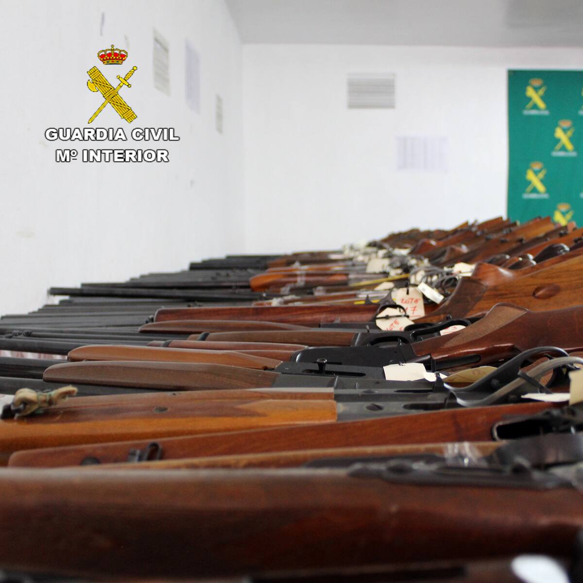 La Guardia Civil expone a partir de este lunes para subasta 330 armas cortas y largas