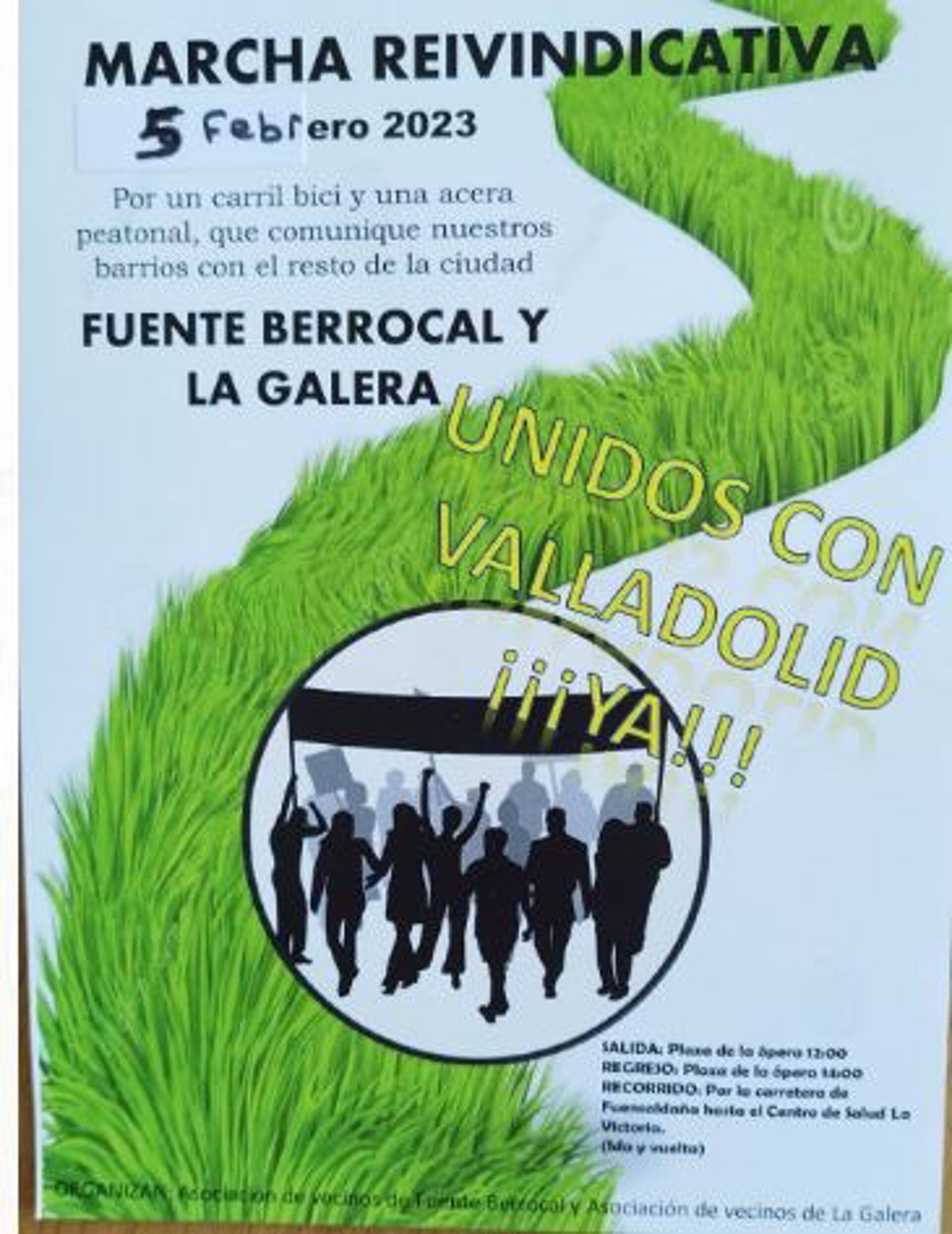Marcha reivindicativa para pedir al Ayuntamiento de Valladolid que habilite una acera y un carril bici, en la Cuesta de la Maruquesa.