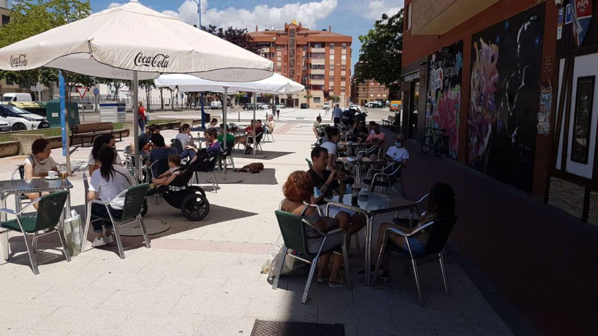 Terraza hostelera en el centro de Aranda