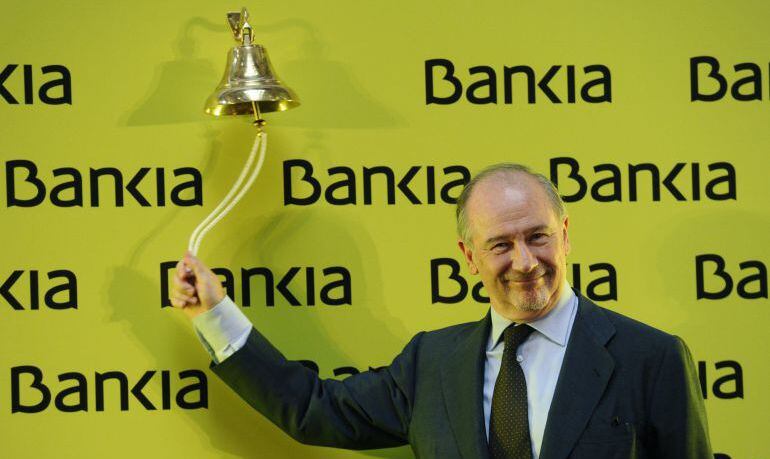 Rodrigo Rato en el acto de salida a bolsa de Bankia en 2011