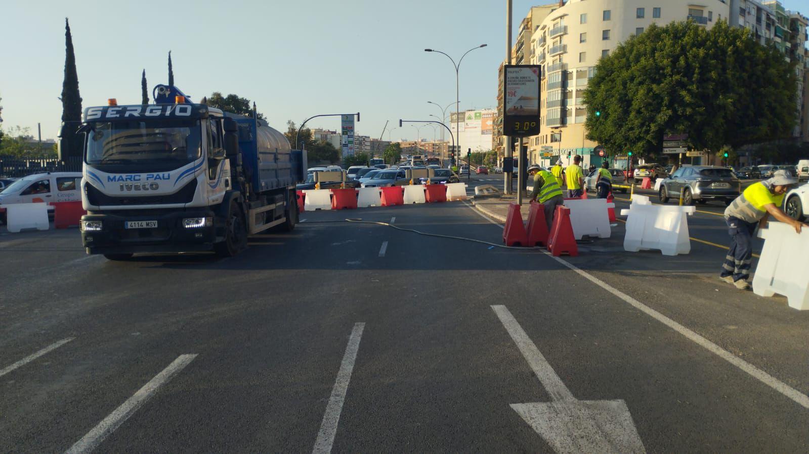 Inicio de las obras de la avenida Pérez Galdós de València.