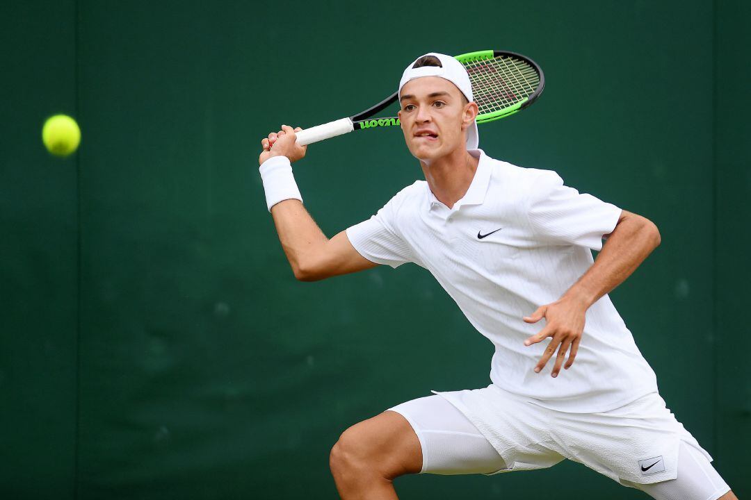 Carlos Gimeno durante el torneo junior de Wimbledon.