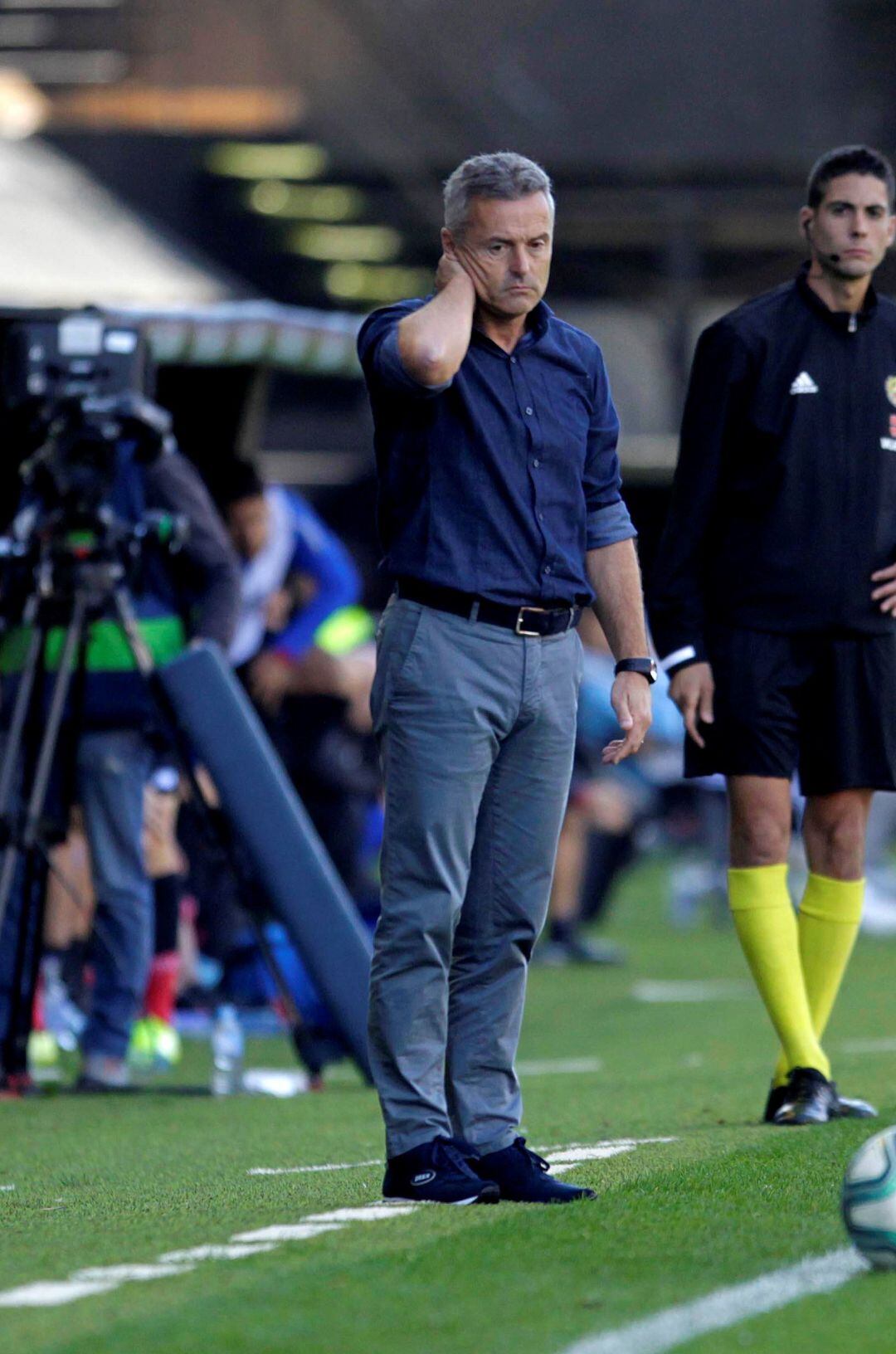 Escribá durante el partido ante el Athletic de Bilbao del pasado domingo