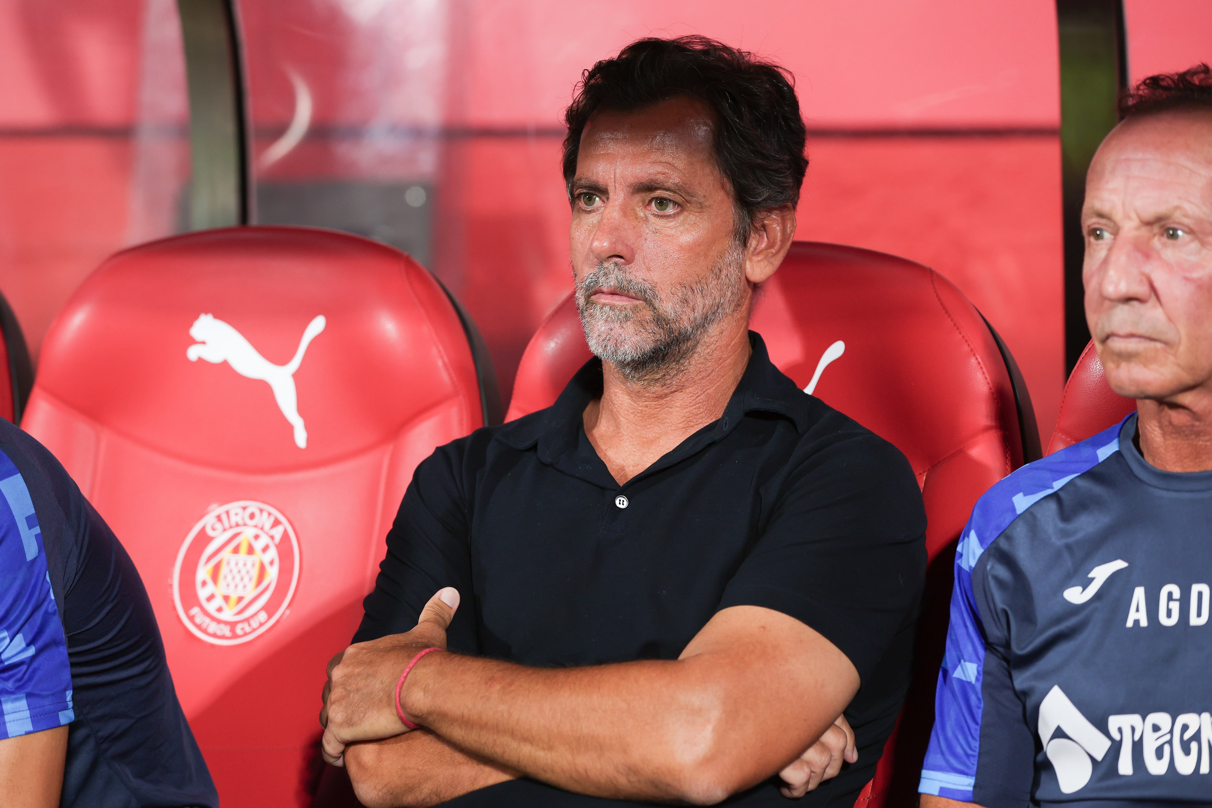 Quique Sánchez Flores, en el partido entre Girona y Getafe de la jornada 2. (Photo by DAX Images/NurPhoto via Getty Images)