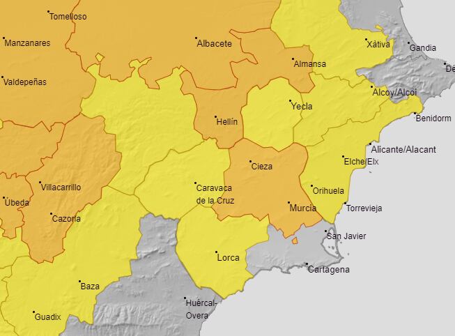 Aviso naranja por altas temperaturas en la Vega del Segura