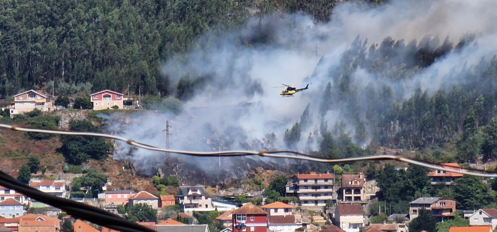 Incendio de este lunes en Moaña