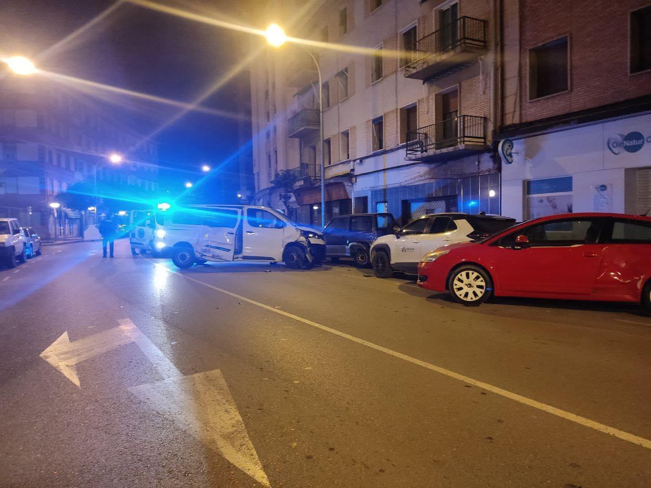 Lugar del accidente en la Avenida de la Paz en Huesca