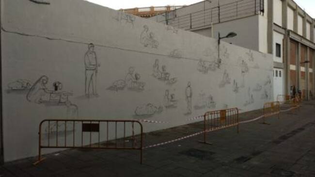 Escif, autor de un nuevo mural junto a la plaza de Toros de València