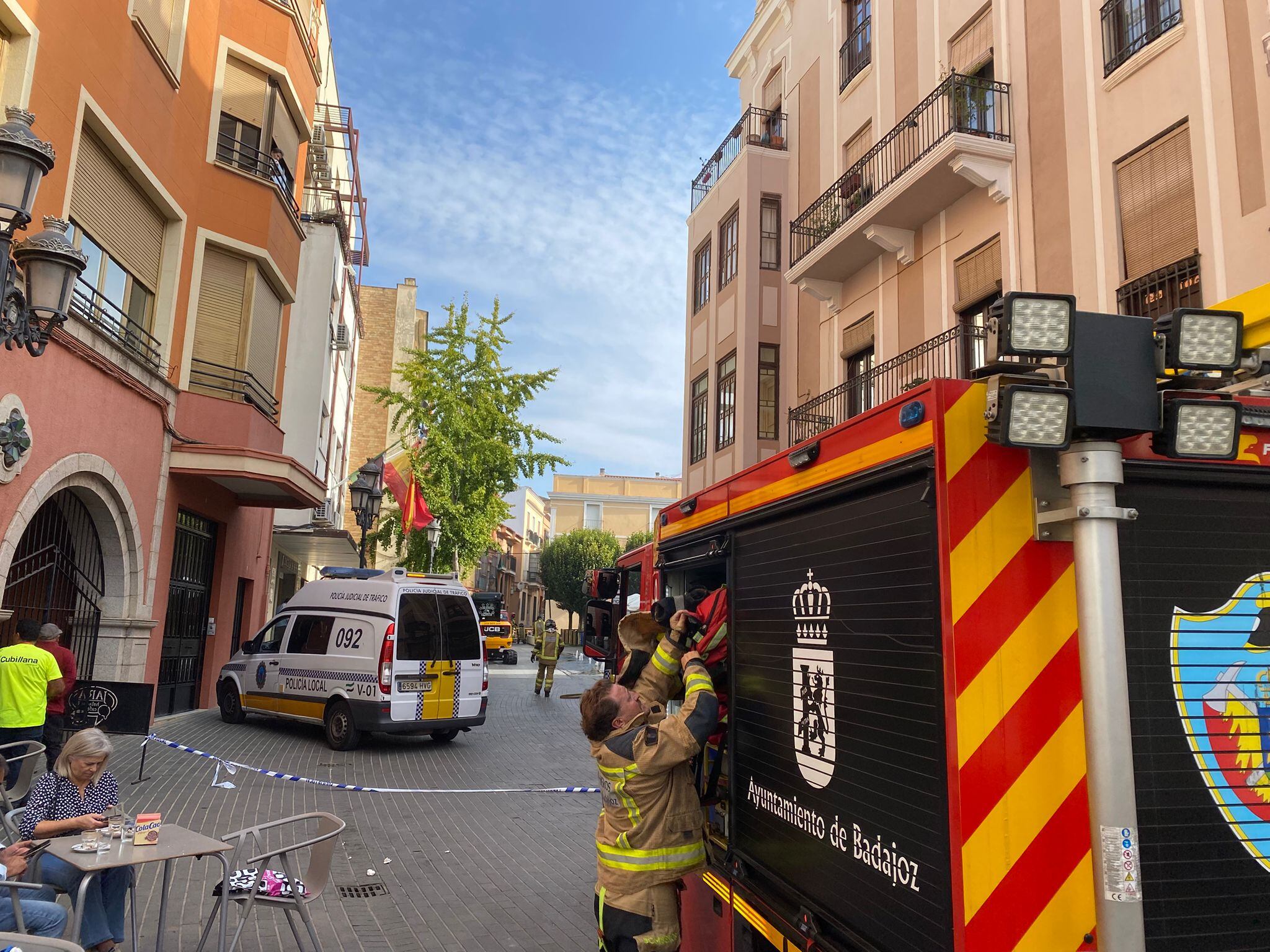 Fuga de gas en la Plaza de la Soledad de Badajoz