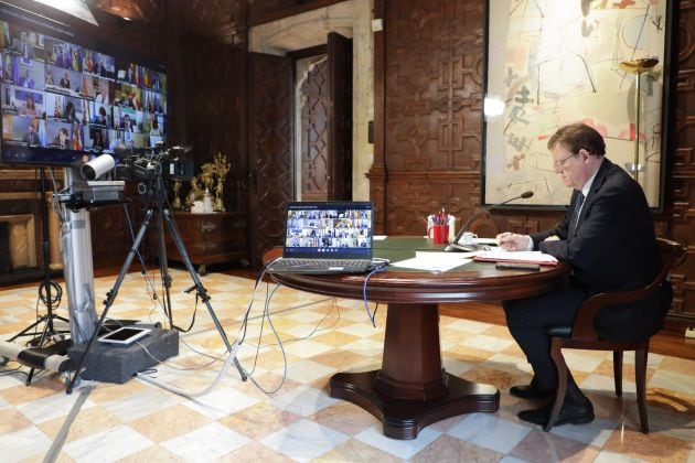 El president de la Generalitat, Ximo Puig, durante la Conferencia de Presidentes Autonómicos de este domingo