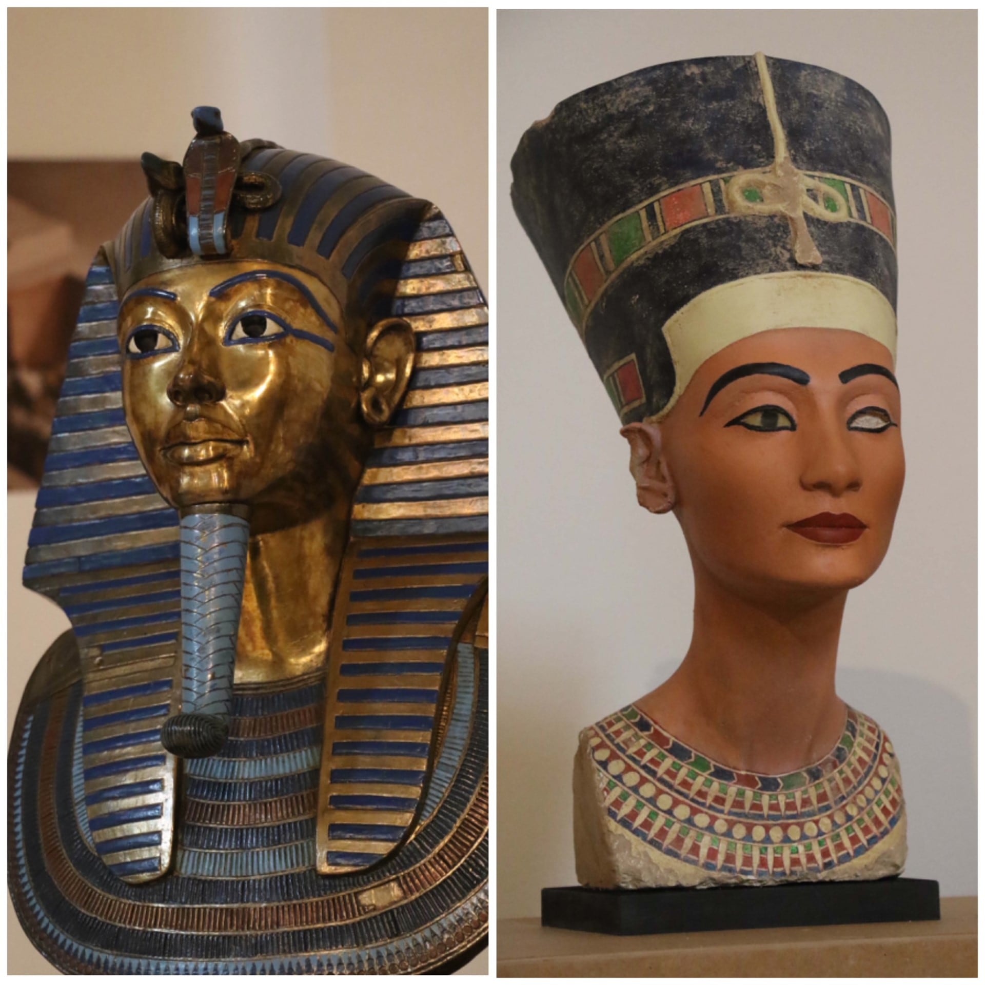 Bustos Tutankamón y Nefertiti