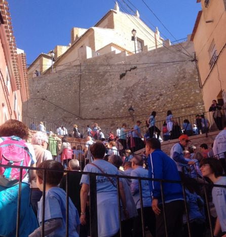 Durante la concentración vecinal de abril de 2016 &#039;Mula por su Castillo&#039;, los muleños rodearon el castillo de forma simbólica