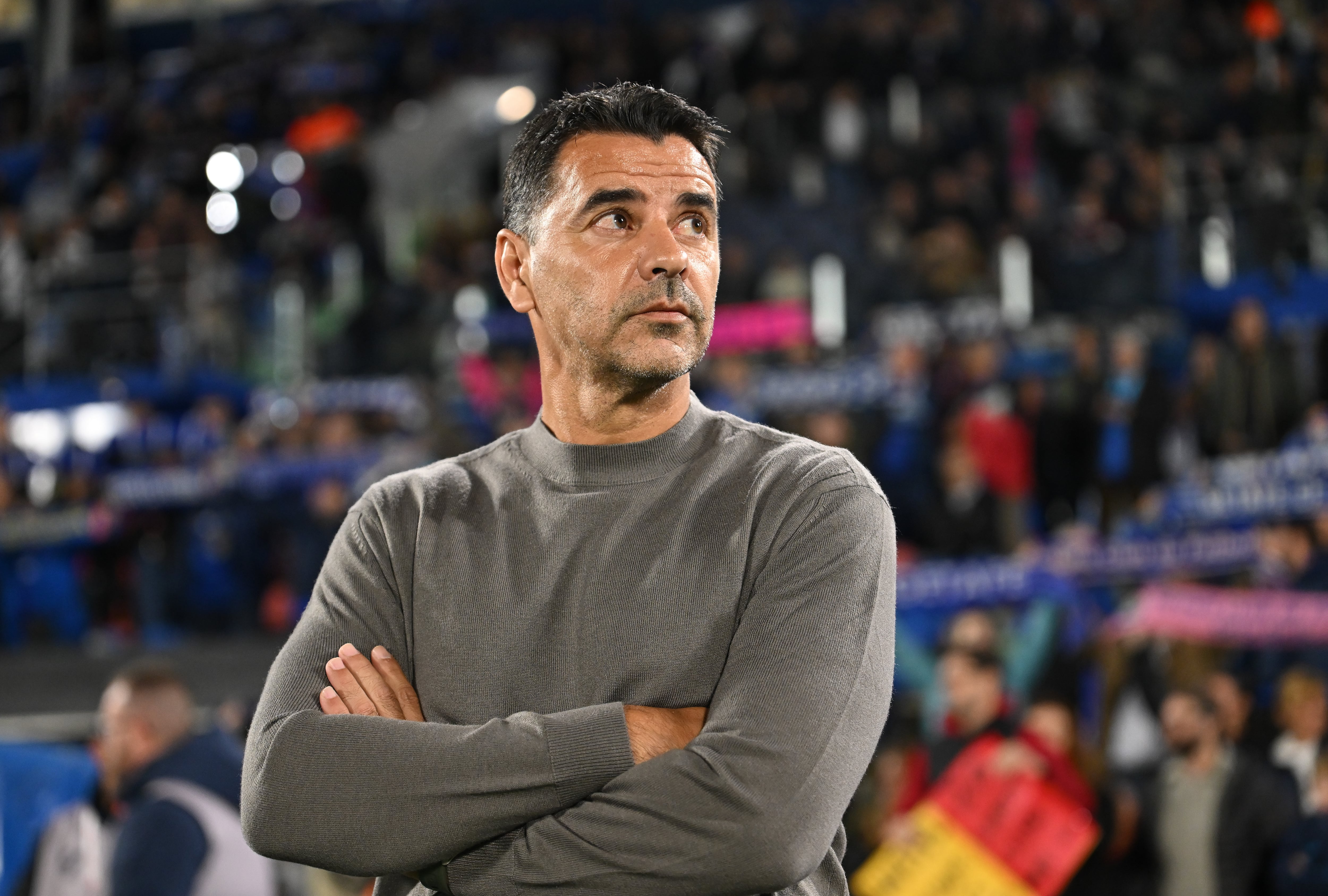 GETAFE, SPAIN - OCTOBER 31:  Michel, Head Coach of Girona FC, looks on prior to the LaLiga EA Sports match between Getafe CF and Girona FC at Coliseum Alfonso Perez on October 31, 2025 in Getafe, Spain. (Photo by Denis Doyle/Getty Images)