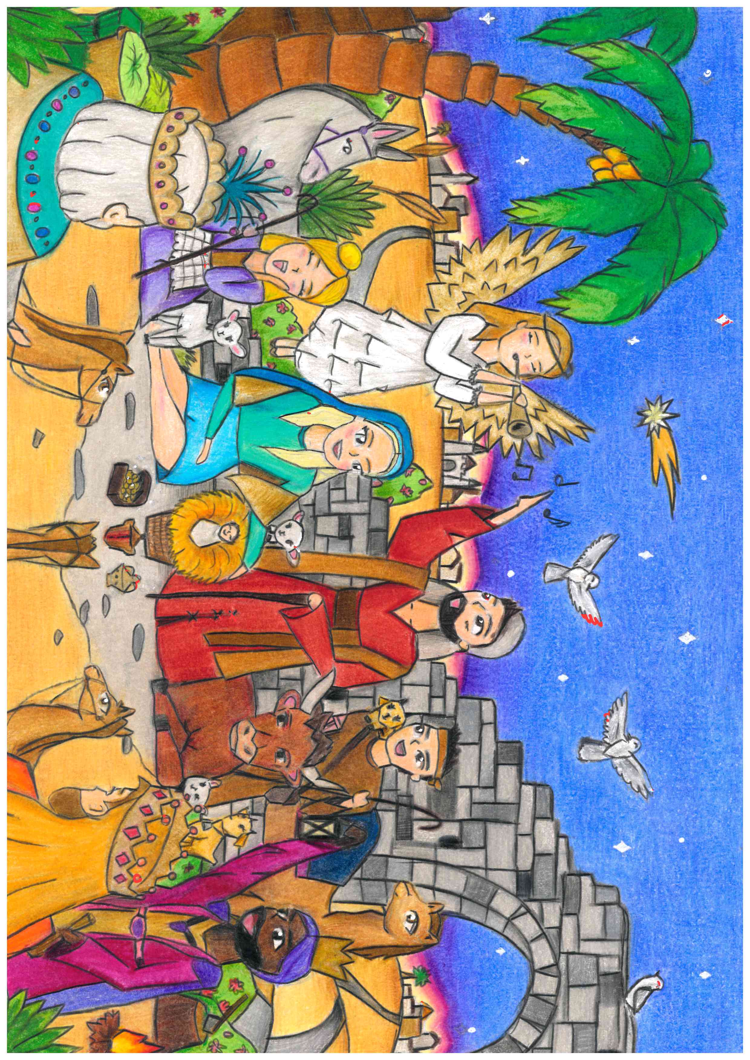 Tarjeta ganadora obra de Julia Lorente del colegio Escola Pia.