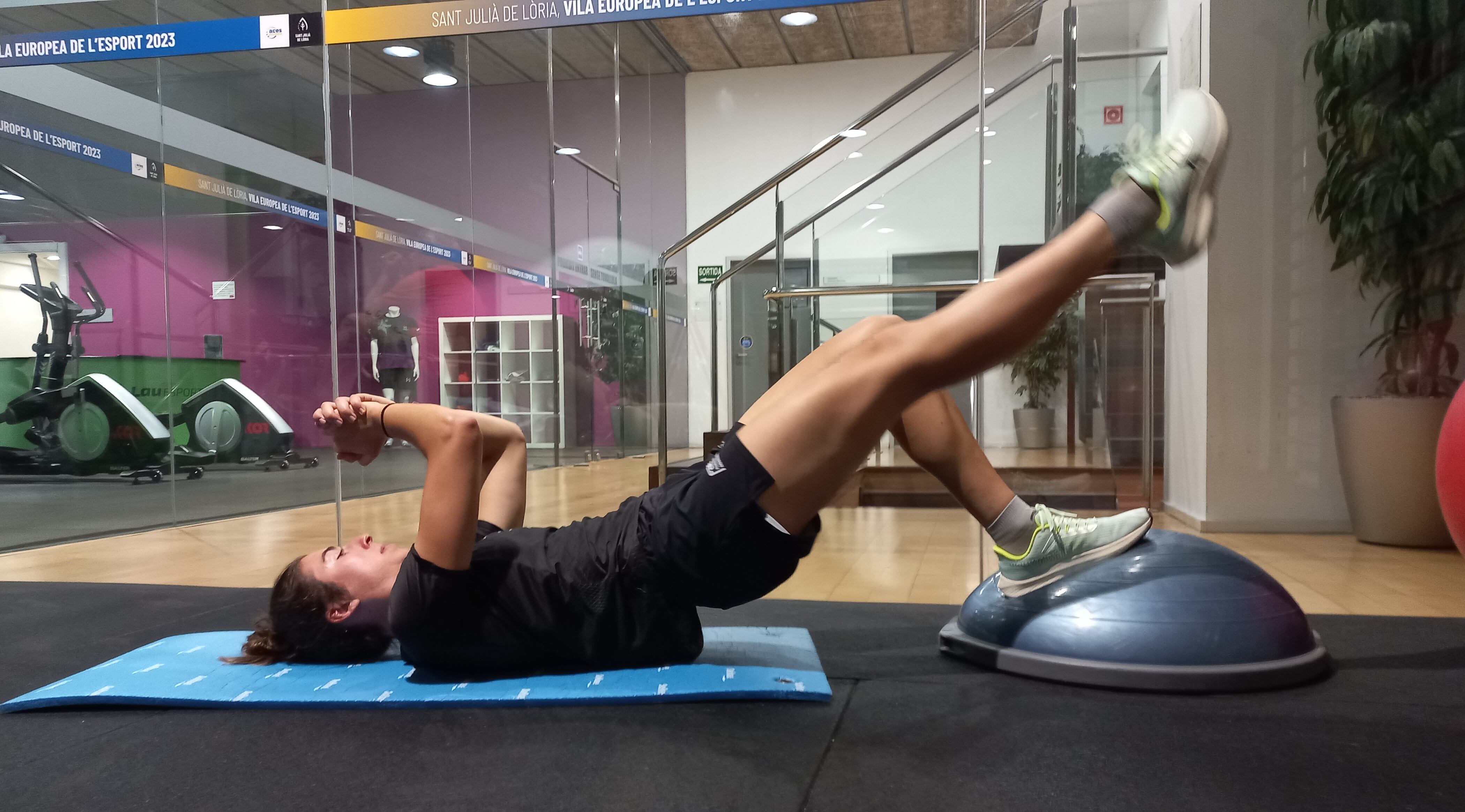 Carola Vila durant la jornada d'entrenaments d'avui.