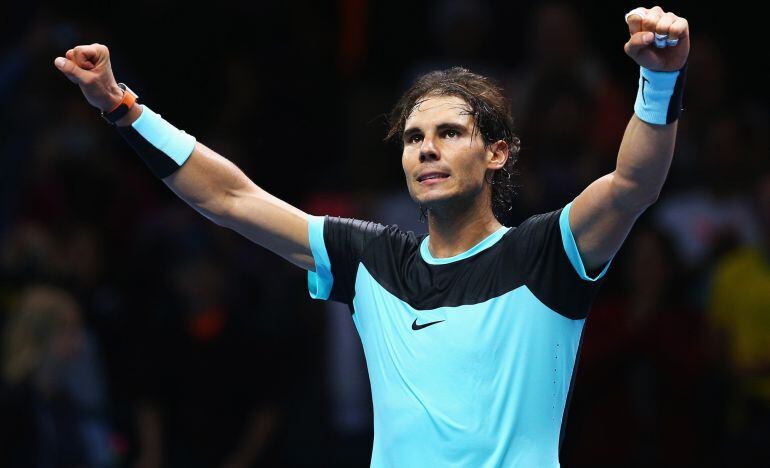 Rafael Nadal celebra su victoria ante Stanislas Wawrinka