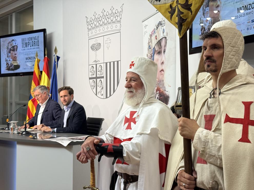 Manuel Blasco e Isaac Calver, presentan el XXIII Homenaje Templario a Jaime I y Guillem de Mont-Rodón. Foto: DGA