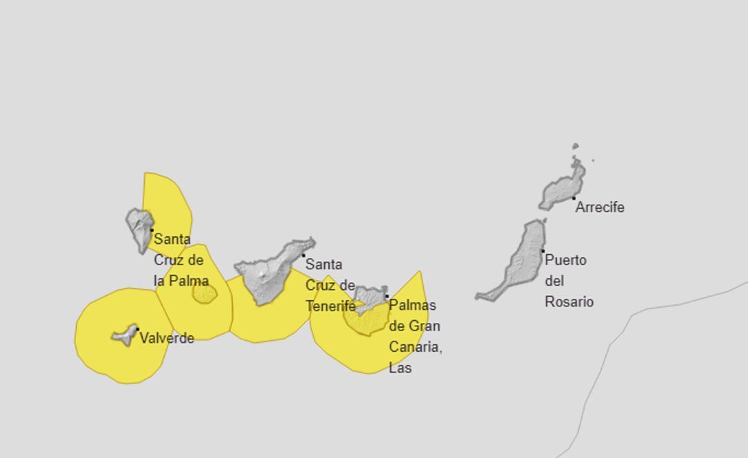 Gran parte de Canarias, en aviso amarillo por fenómenos costeros adversos este lunes