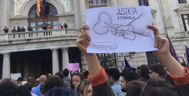 Concentración de Valencia en contra de la sentencia de la Manada