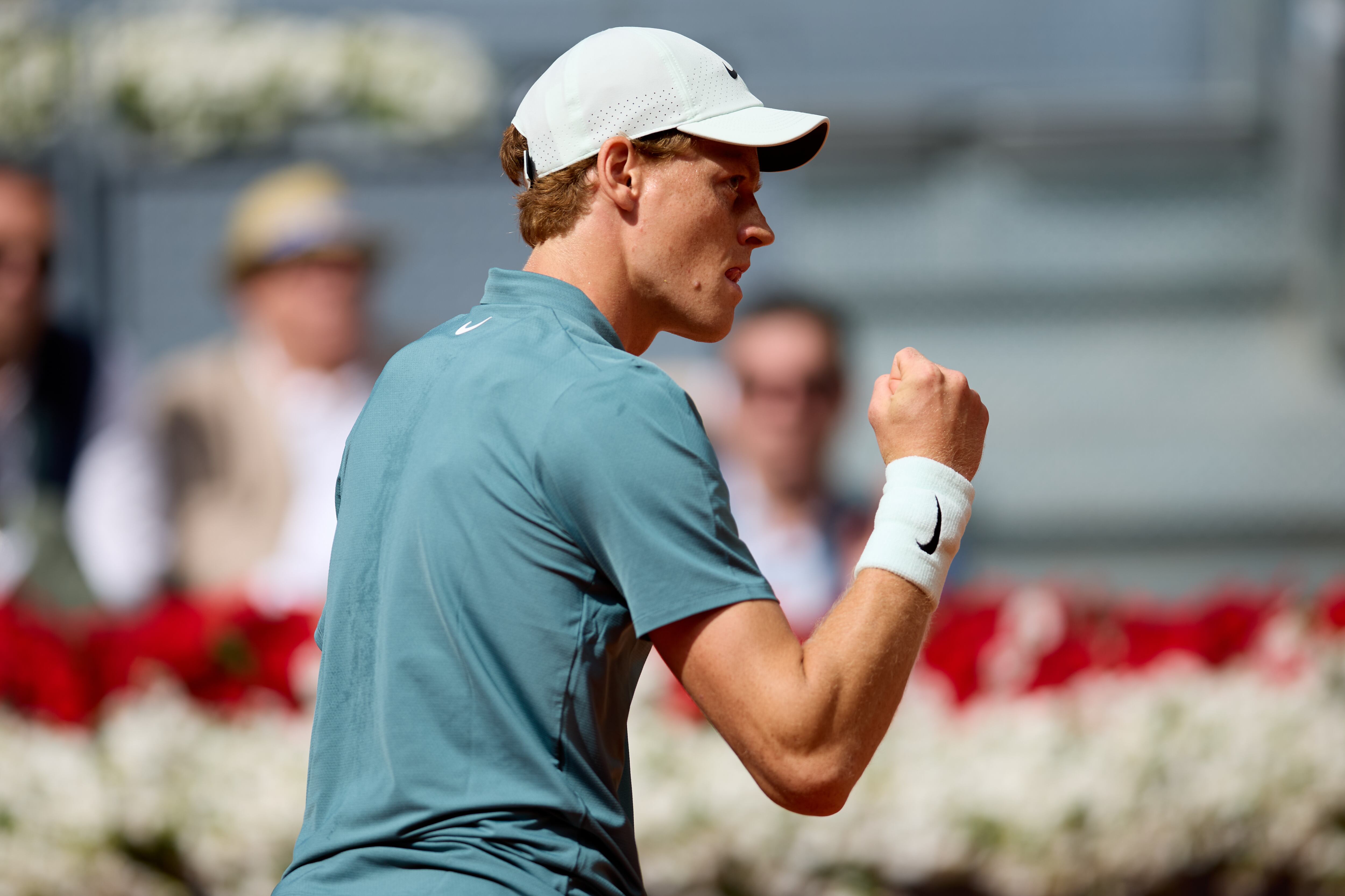 Jannik Sinner celebra un punto ante Cameron Norrie en el Mutua Madrid Open