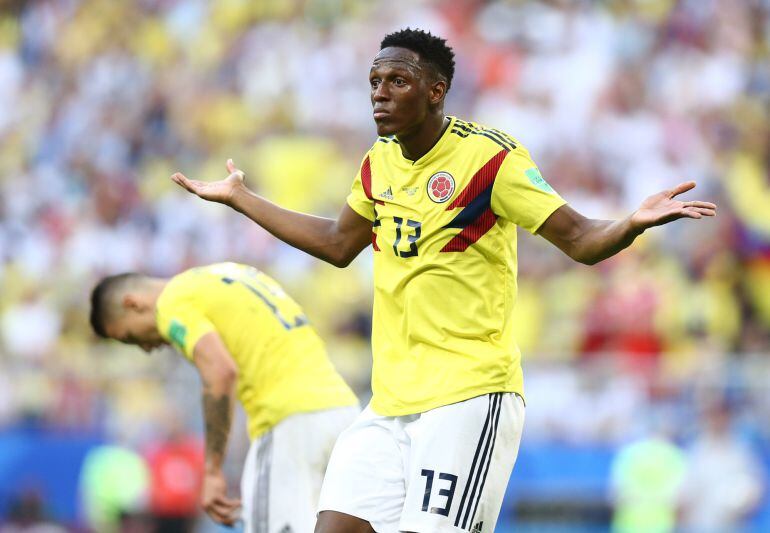 Yerry Mina en el partido Colombia-Senegal en la última fase de grupos del Mundial de Rusia 2018 