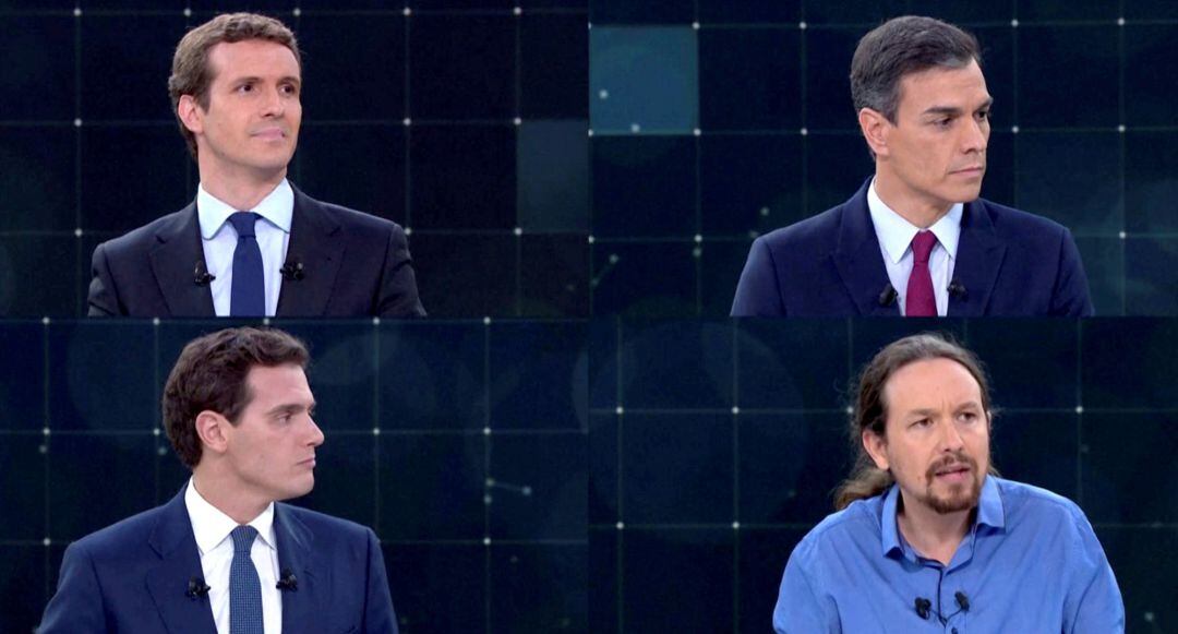 Los cuatro candidatos, en un momento del debate.