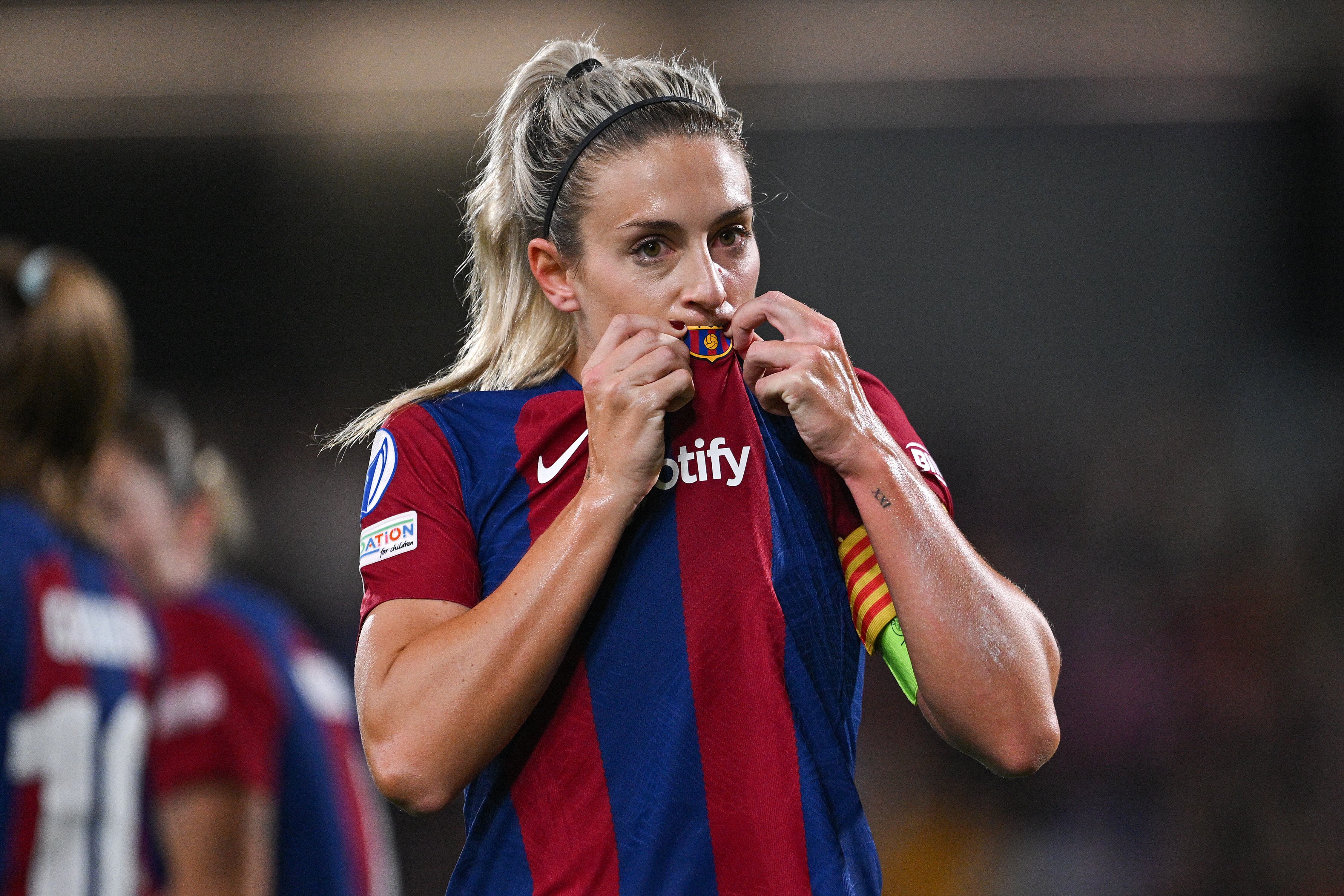 Alexia Putellas, durante un partido de Champions con el FC Barcelona. (David Ramos/Getty Images)