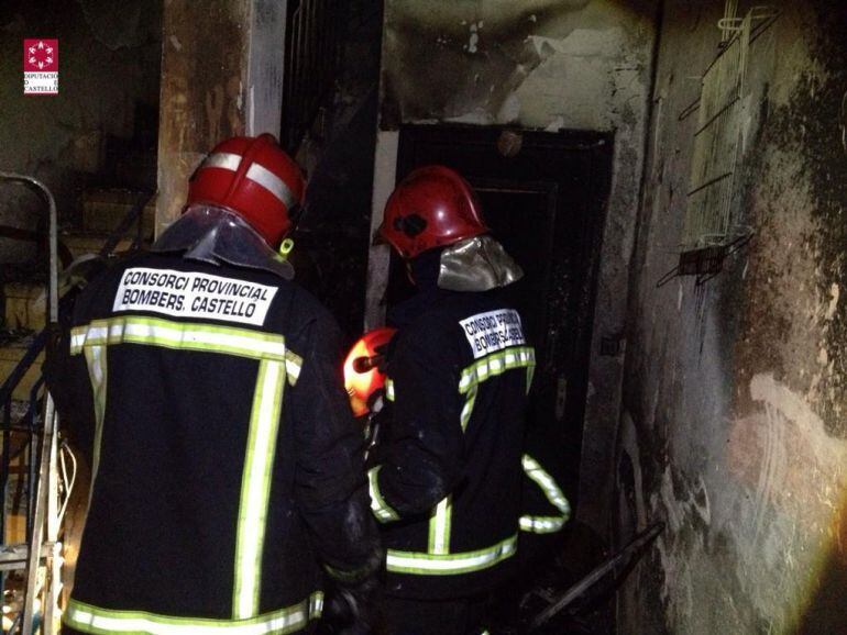 Fotografía del Consorcio Provincial de Bomberos sofocando un incendio en un hotel de Oropesa el pasado mes de marzo