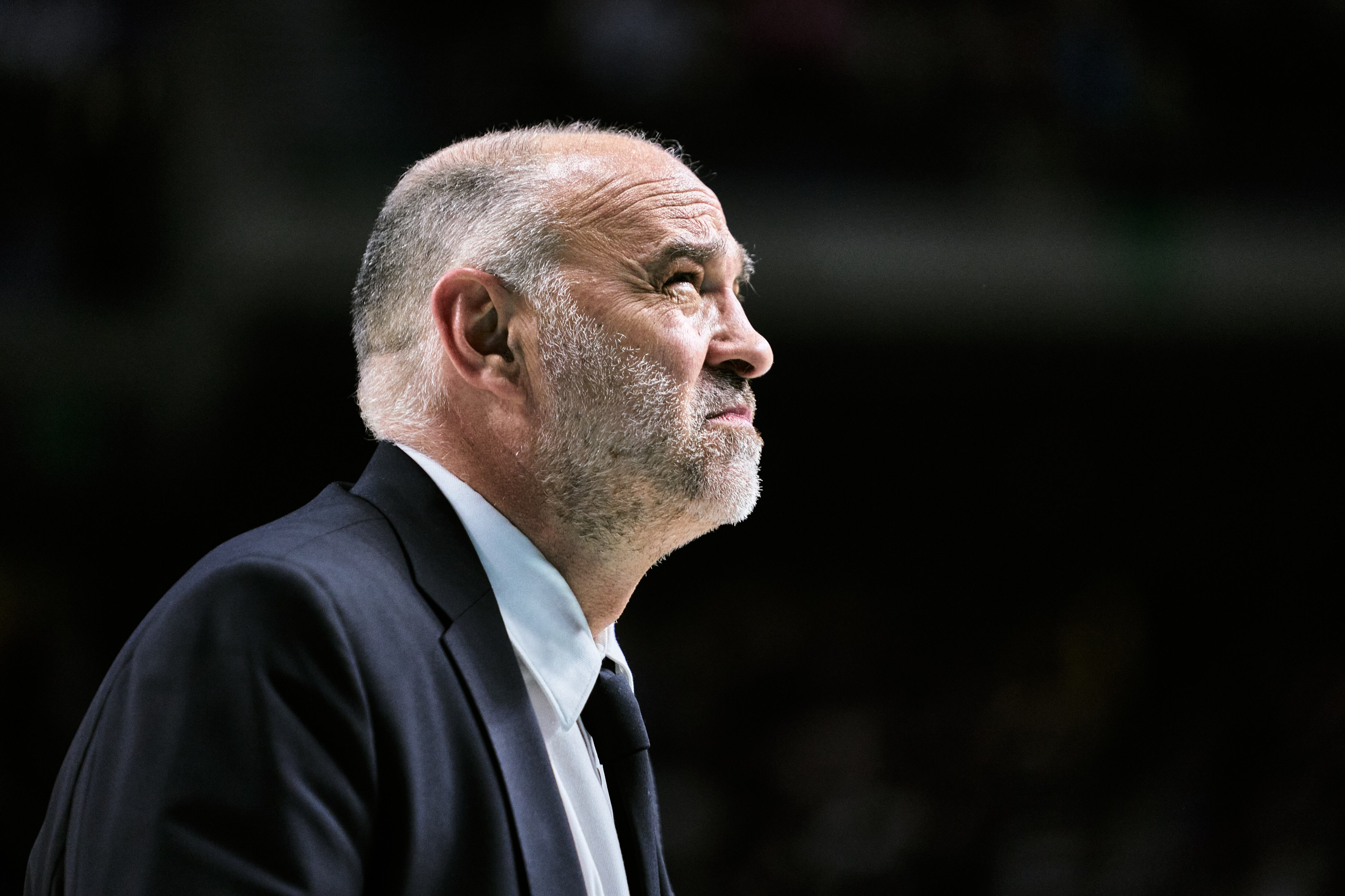 Pablo Laso en un Real Madrid - Maccabi.