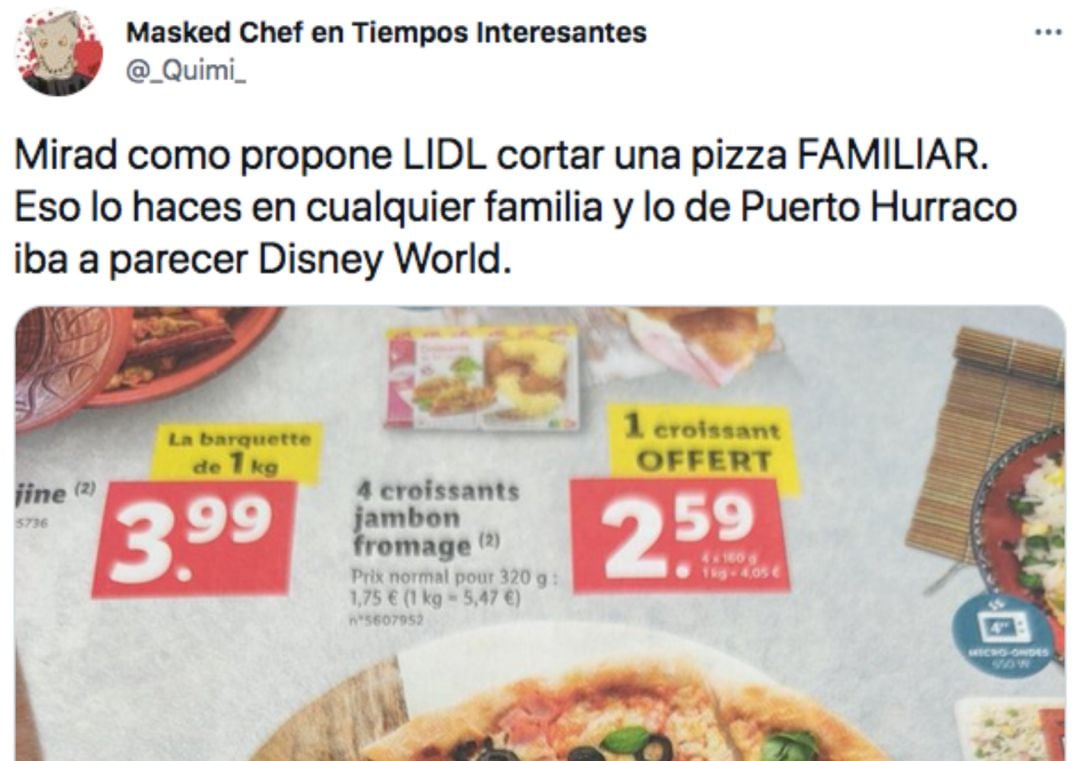 La forma de cortar la pizza de LIDL que se ha hecho viral.