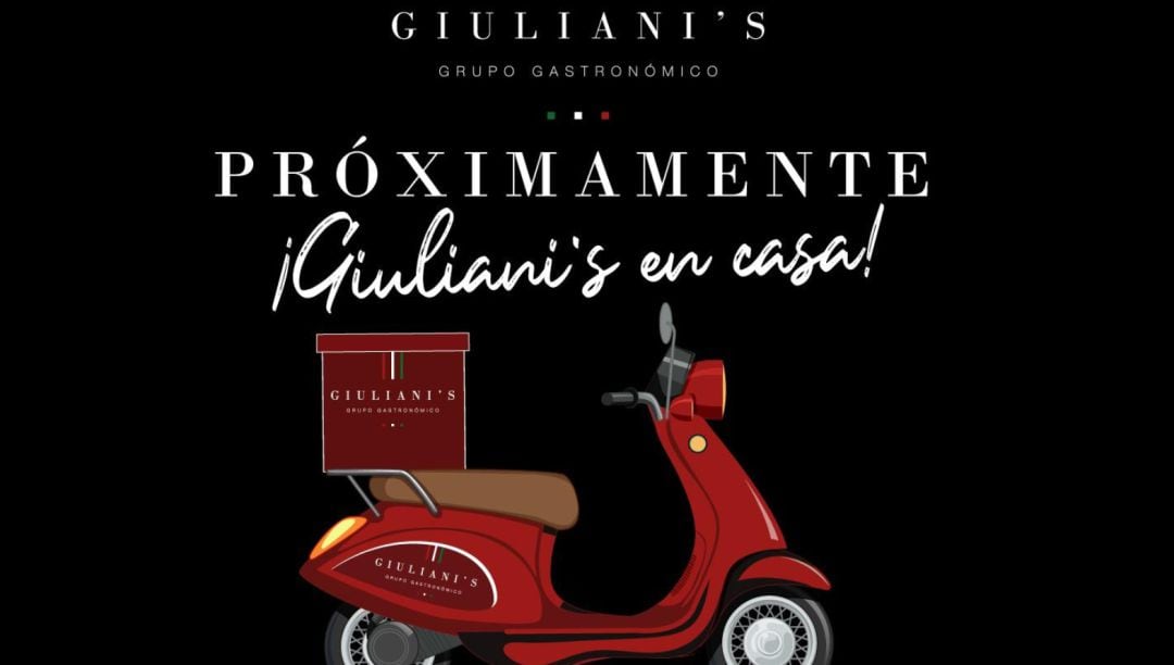 Giuliani's Grupo Gastronómico pone en marcha el nuevo servicio de comida a domicilio.